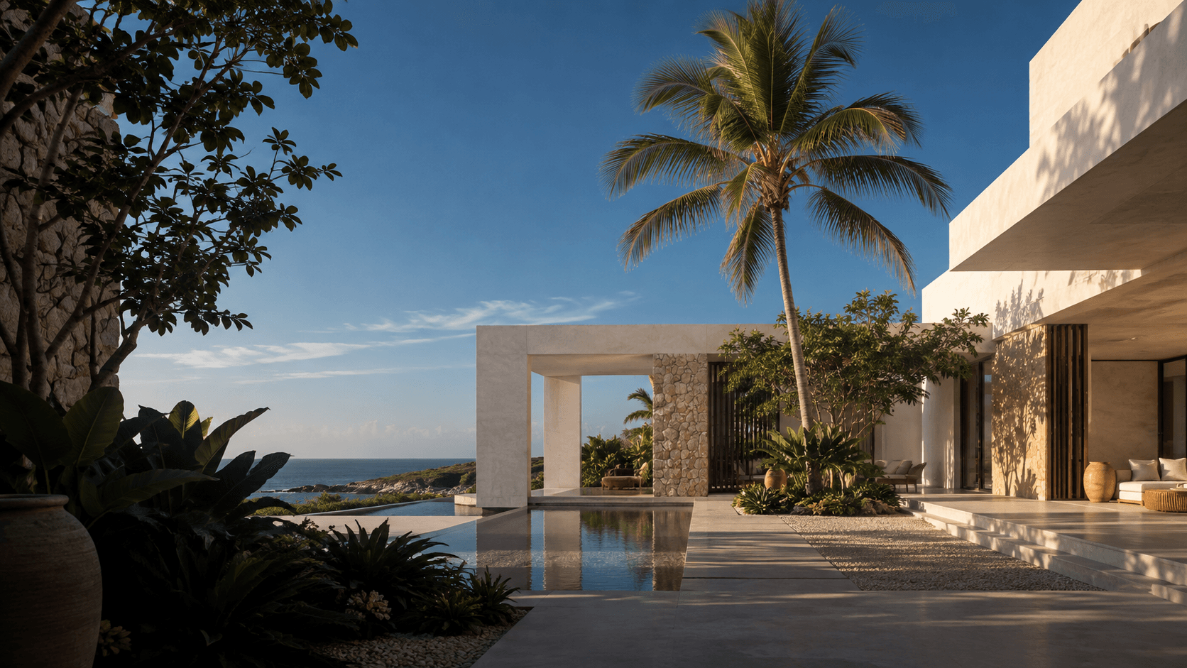 Inspiration architecturale : villa contemporaine sur le littoral, illustration